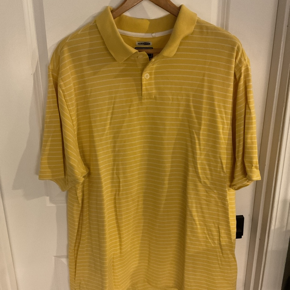 Adidas Climalite - Yellow Striped Polo Shirt - Men’s Size X-Large